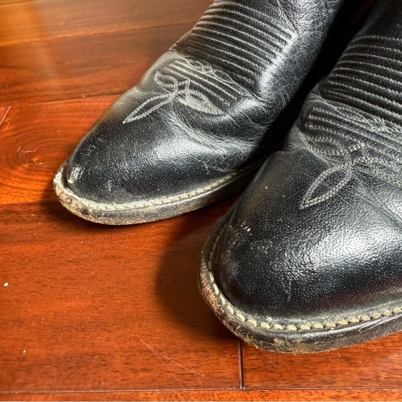 Tony Lama Black Leather Western Boots - Picture 9 of 15